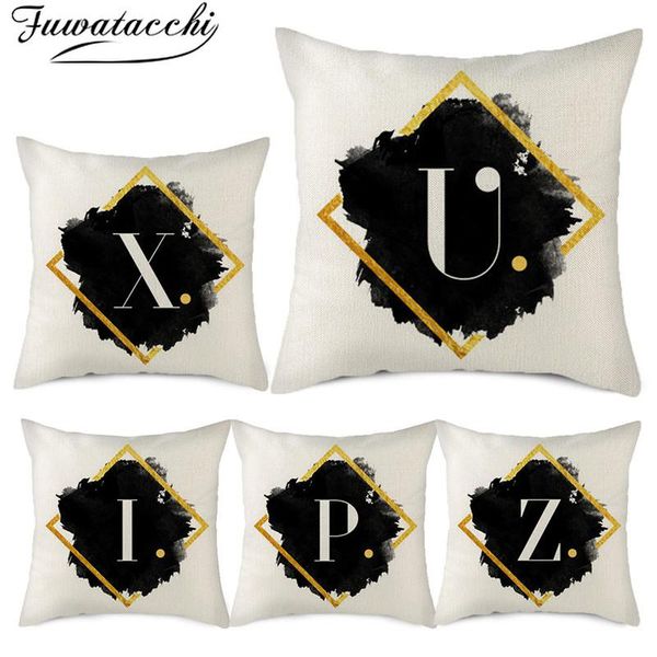 

fuwatacchi linen alphabet printed cushion cover 26pcs a-z letters po pillow for home chair sofa decorative pillowcases cushion/decorative