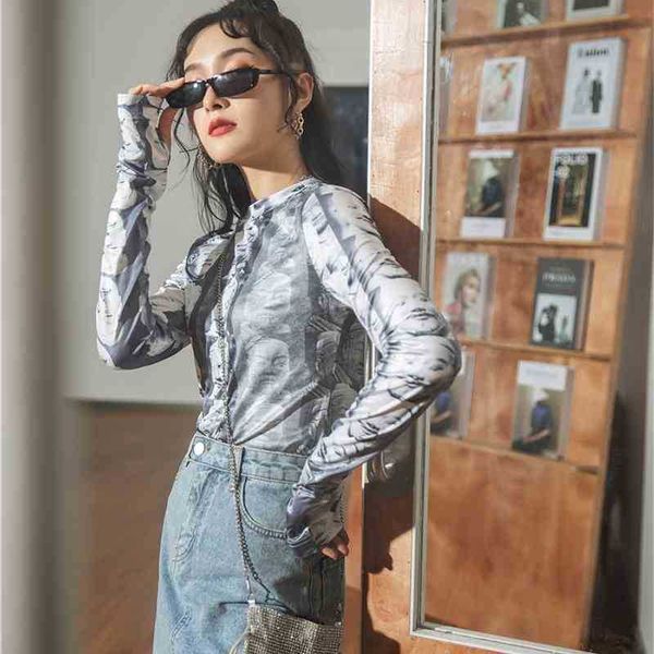

women's t-shirt terra-cotta warriors print long sleeve women t autumn tshirt grey tee designer ladies fashion l5pu, White