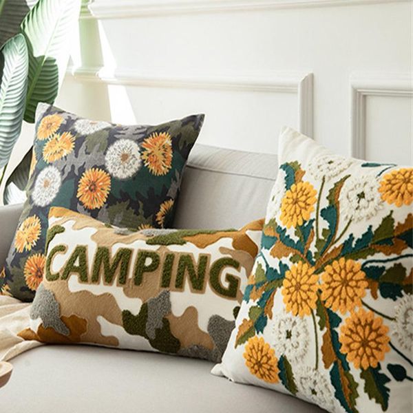 

cushion/decorative pillow american pastoral embroidery cushion cover golden gecko camping pillows cushions cojines decorativos para sofa for