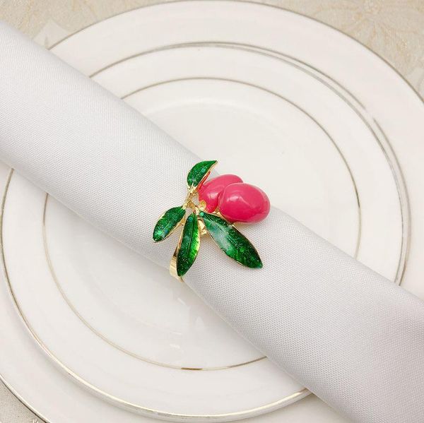 

napkin rings 100% 6pcs/lot red el fruit jujube ring buckle
