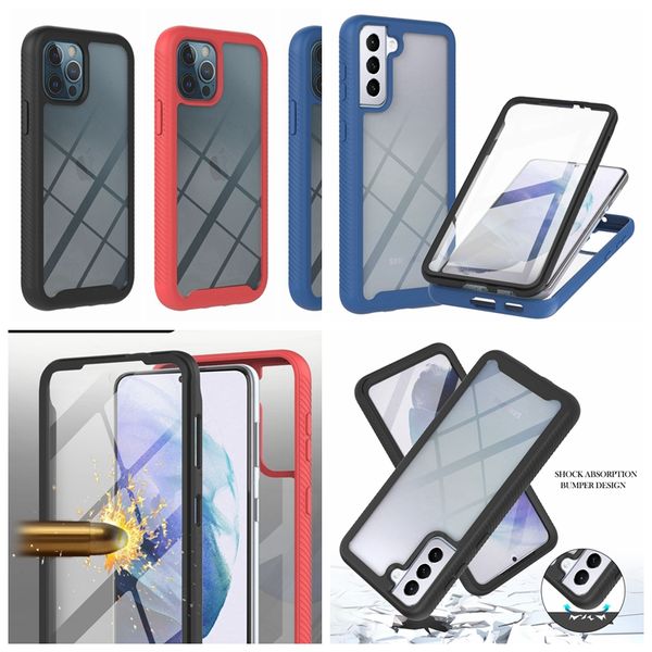 Build in Pet Screen Protector 360 Casos completos à prova de choque para Samsung S22 S21 S20 Fe Note 20 A53 A33 5G A21S A32 A52 A72 A13 A22 A03S Hybrid Hard PC TPU Capa Amortecida Não-Slip