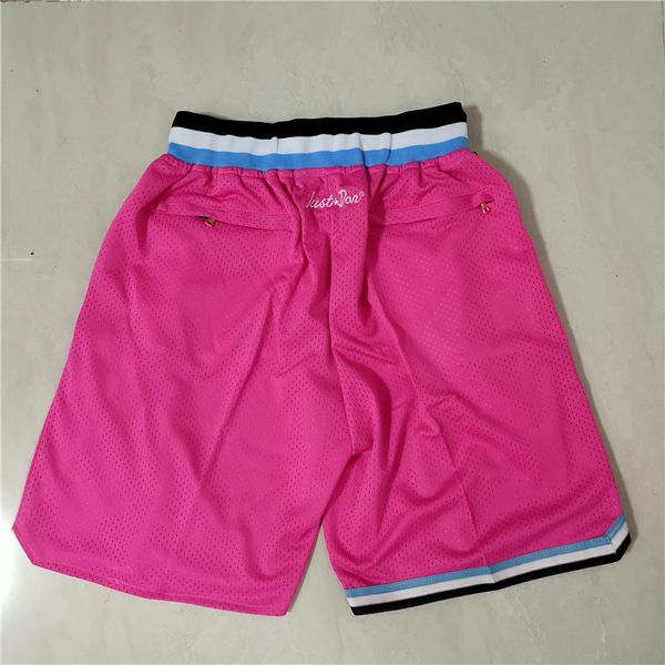 Мужские командные баскетбольные шорты Just Fan's розового цвета, черные, красные спортивные сшитые шорты, хип-поп-брюки с карманами на молнии, Sweat228S