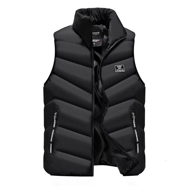 

men's vests winter vest men thick waistcoat windbreak casual quality solid slim fit sleeveless jacket brand clothing m-4xl 4gat, Black;white