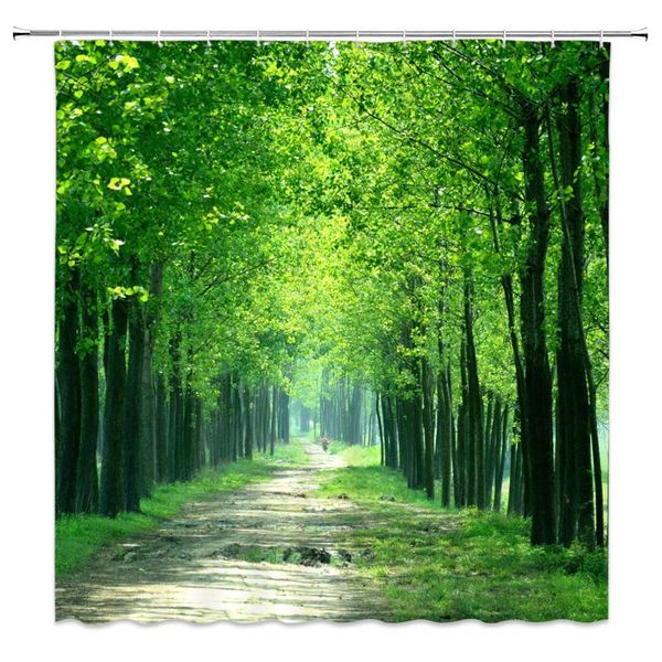 

shower curtains forest trees waterproof bath screen, leaves scenery bathroom curtain for polyester fabric home decor