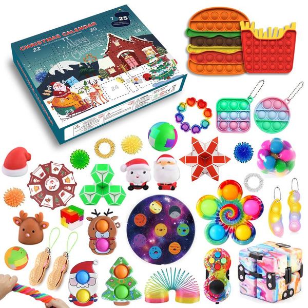 

party favor 2021 christmas holiday sets 24-day countdown calendar sensory relief toy surprise gift box child teen adult