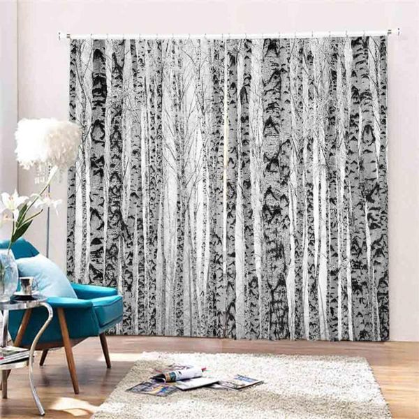 

curtain & drapes customize curtains for living room bedroom blackout forest window walls 3 d decoration
