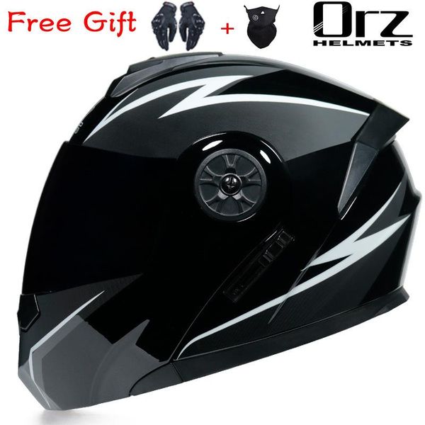 

motorcycle helmets full face helmet motorcross casco motorbike touring double lens flip up moto dot approved