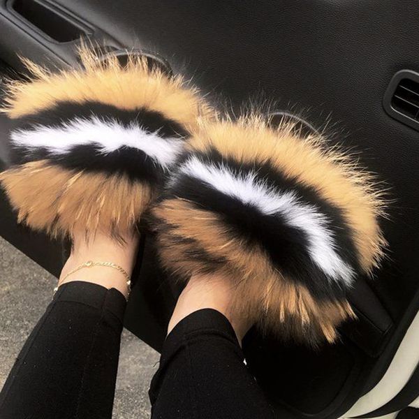 

luxurys designers shoes casual women warm plush fur slippers girls fashion amazing fur slides ladies lovely luxury furry fur fl, Black