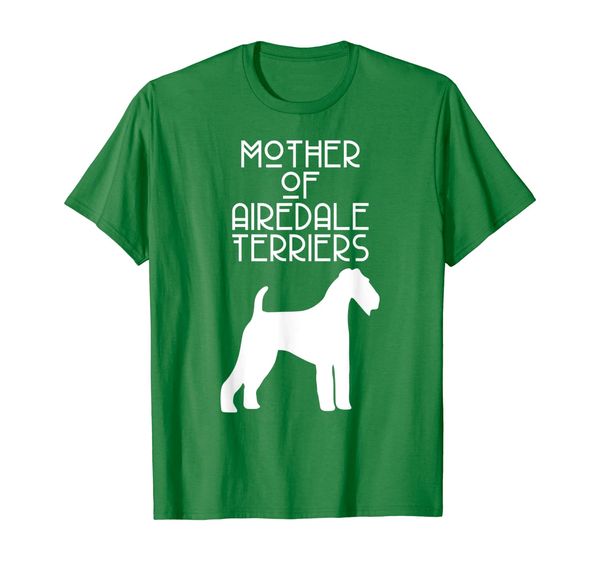 

mother of airedale terriers acr143c dog t-shirt, White;black