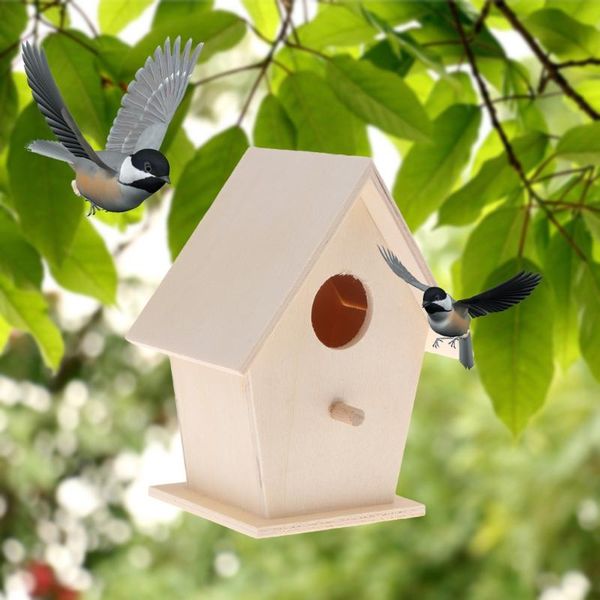 

creative round wall bird nest natural wood house mounted parrot garden decor cages