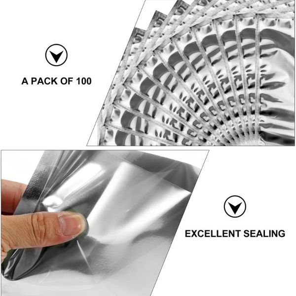 

100pcs aluminium foil bags portable semitransparent packaging storage
