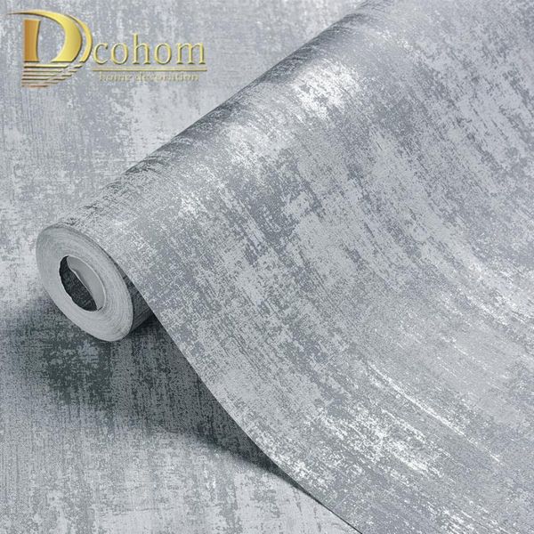 

grey textured simple plain embossed wallpaper roll home decor living room bedroom wall coverings silver luxury paper wallpapers