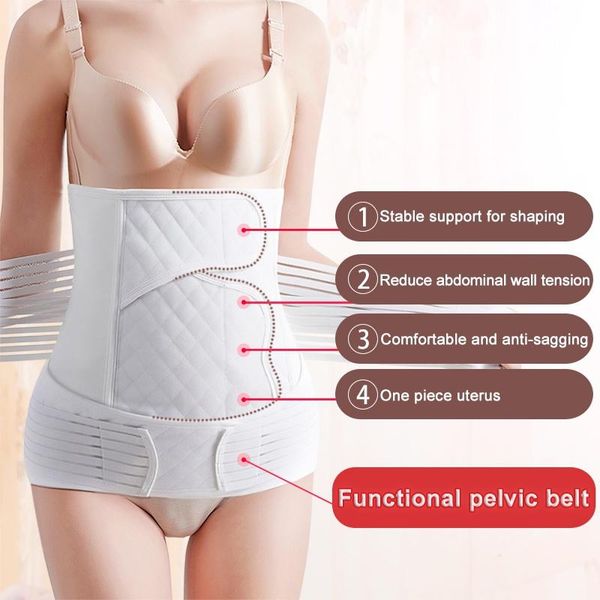 

women's shapers women shapewear postpartum belt bandage support girdle slim waist cincher belly band body shaper trainer belts w, Black;white