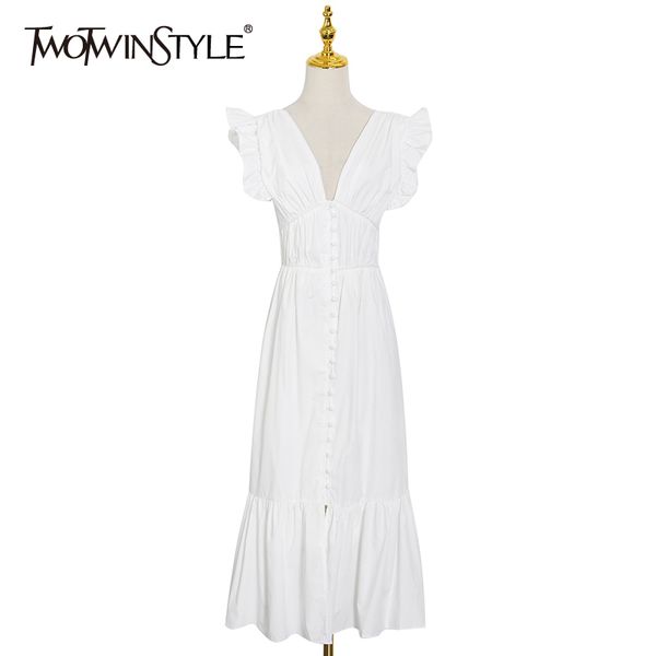 

solid casual ruched slim dress for women v neck sleeveless high waist midi dresses female summer fashion style 210428, Black;gray