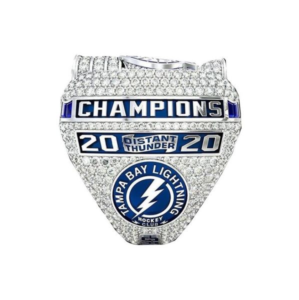 Fans'CollectionTampa Bay Lightning 2020 2004 Campeões de Hóquei no Gelo Campeonato Equipe Anel Sport Souvenir Promoção Promoção Presente Atacado