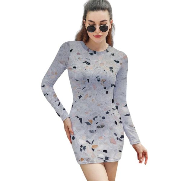 

casual dresses ladies mini dress elegant long sleeve tight party fashion fall, Black;gray