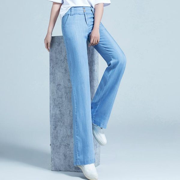 

women's pants & capris 2021 summer plus size office lady high waist female women girls thin brand wide leg clothing, Black;white