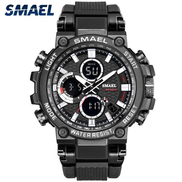 

wristwatches 2021 smaelsport men digital watch quartz creative diving watches waterproof alarm dual display clock relogio masculino, Slivery;brown