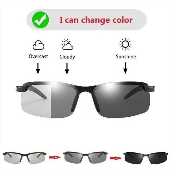 

pchromic men sunglasses polarized driving chameleon sun glasses male change color drivers glass day night vision tr90 frame, White;black