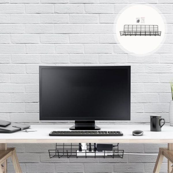 

hooks & rails 1pc under desk cable line management tray stand holder