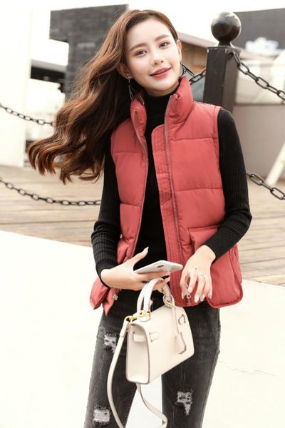 

women's trench coats 2021 arrived jacket short waistcoat autumn and winter women fashion solid cotton with stand collar 0985 30, Tan;black