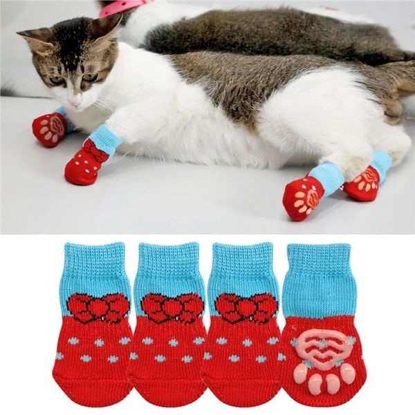 

pair creative cat coats pet socks dog traction control for indoor wear l/m/s clothing multicolor s m l 4 costumes