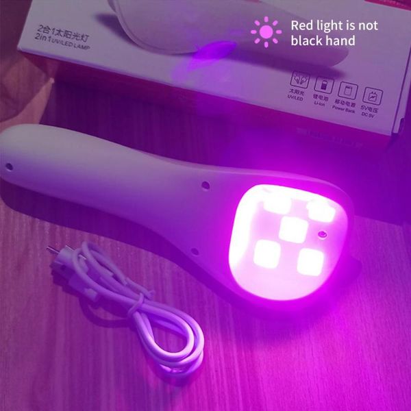 

nail dryers portable uv 5 led purple light dryer curing lamp torch for gel polish art machine tools