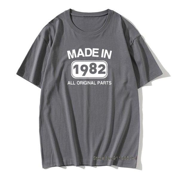 

men's t-shirts unique in 1982 t-shires men 100% cotton summer crewneck birthday gift tshirt design man t-shirt, White;black