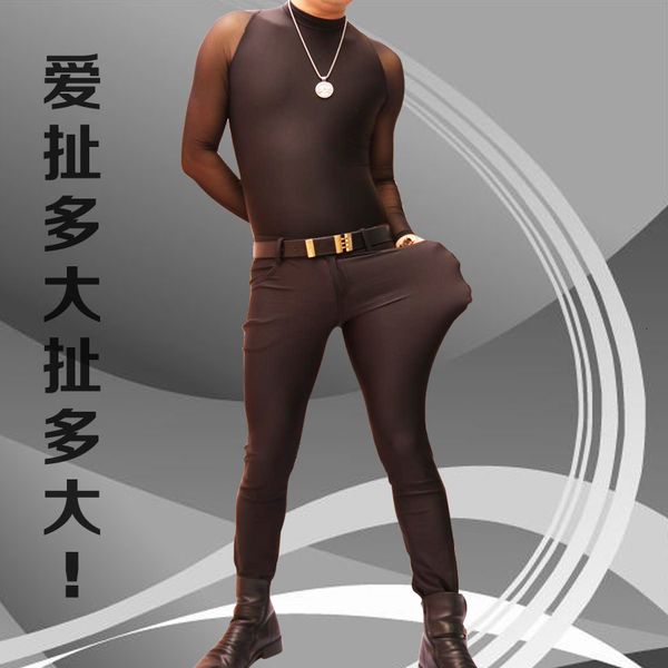 

women's pants & capris 3 colors men good elastic pencil fashion casual leggings slim fit tight night club dance wear gay fx1140 epz9, Black;white