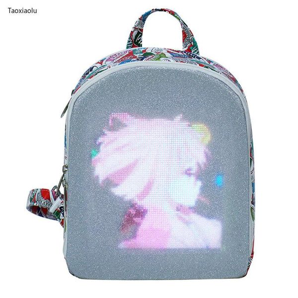 

school bags led backpack men's women's city elf display screen backpacks smart wifi version app control light laptop