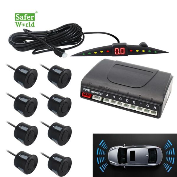 

car rear view cameras& parking sensors 8 pcs waterproof front and sensor kit for after market