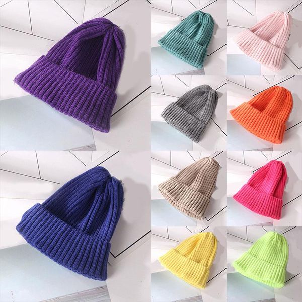 

beanies vintage knitted women hats beanie hat men cap solid color pointy winter warm baggy casual ski