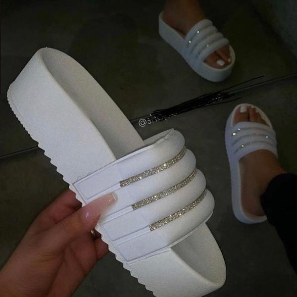 

women's slippers fashion casual women thick platforms shoes slipper flip flops ladies slides rome beach sandals, Black