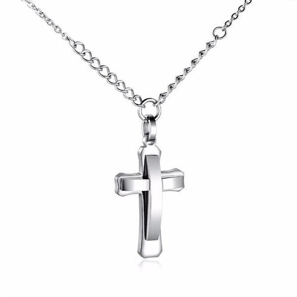 

chokers europe and the united states fashion classic personality of cross titanium steel necklace.gx1451, Golden;silver