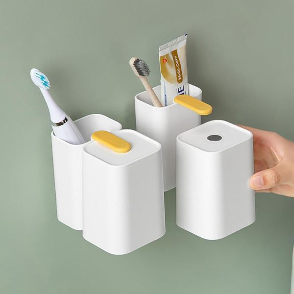 

hooks & rails toothbrush cup food grade magnetic mouthwash wall-mounted toothpaste rack brush holders home storage bathroom accessory