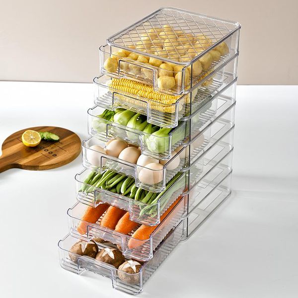 

storage bottles & jars kitchen refrigerator container drawer type fresh-keeping box fruit egg dumpling sorting boxes
