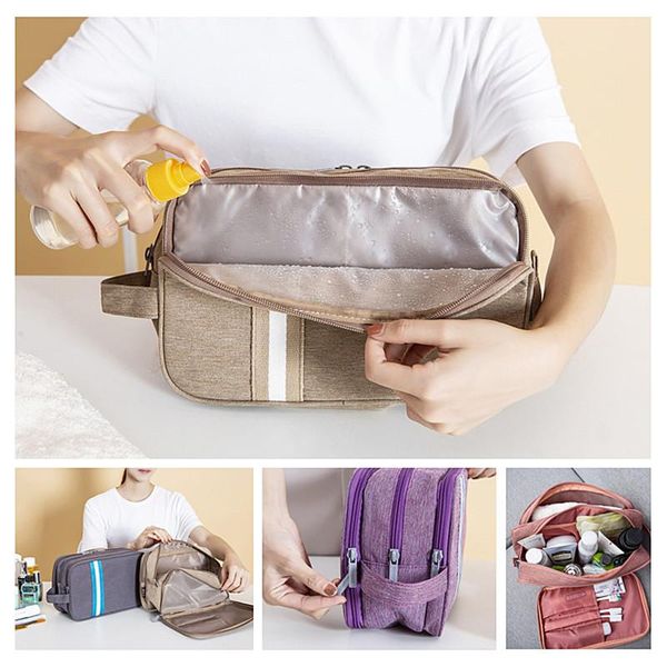 

bathroom waterproof makeup organizer eye shadow cosmetic bags toiletry pouch purse card storage digital package accessories & cases