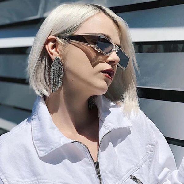 

sunglasses 2021 fashion explosion style luxury rectangular out sun protective, White;black