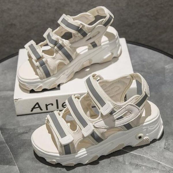 

summer female flat sport sandals fashion hollow out open toe platform shoes women casual ladies beach xx298, Black