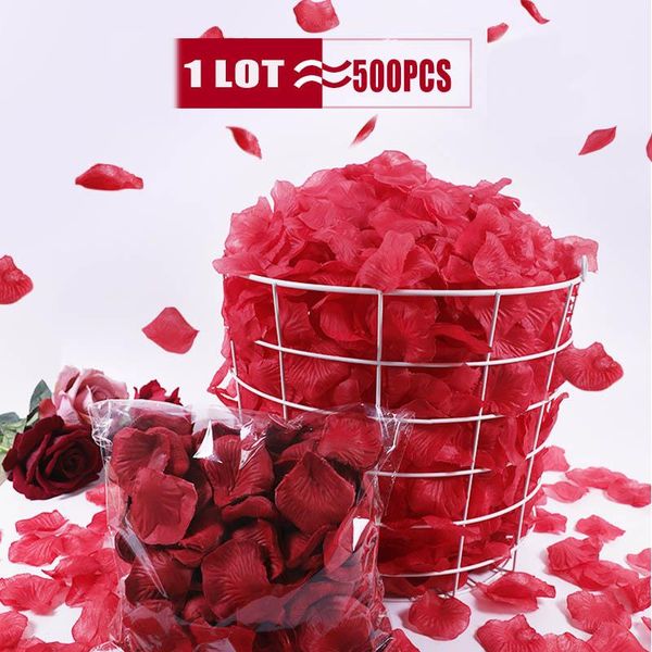 

other accessories 500pcs/lot 5*5cm silk rose petals gold red 14 colors wedding petale de mariage romantic artificial flower, White