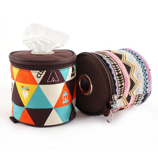

tissue boxes & napkins fashion home polyester cylinder hanging roll papar storage box bag portable toilet holder case wc rollenhouder