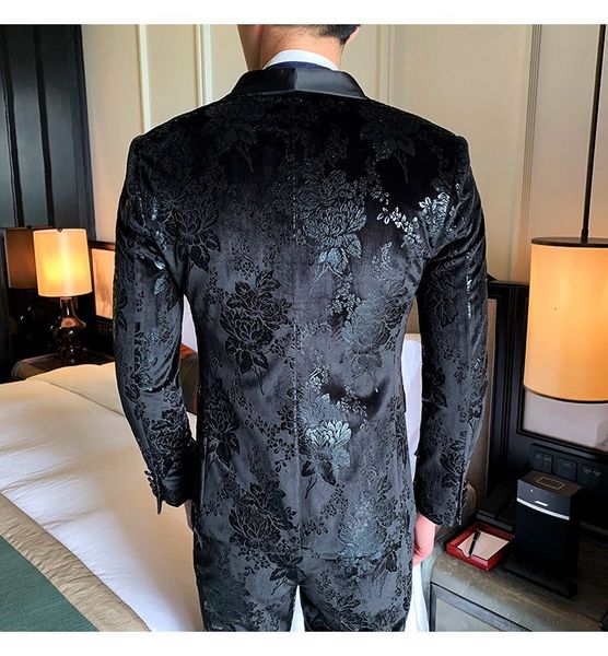 

wedding tuxedos handsome one button black embossing groom shawl lapel men suits three pieces prom dinner blazer (jacket+pants+vest+tie), Black;gray