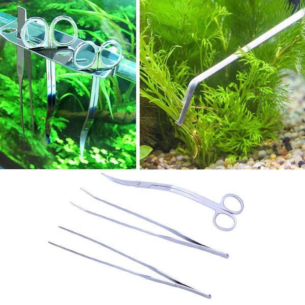 

professional hand tool sets 2021 3in1 aquarium aquatic live plants long handle tweezers scissor trim kit set