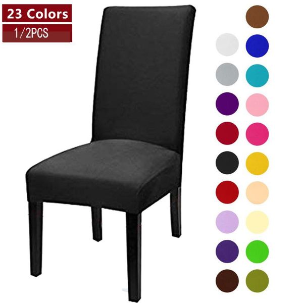 

chair covers 1/2pcs modern plain color cover spandex printed stretch elastic wedding banquet dining seat el