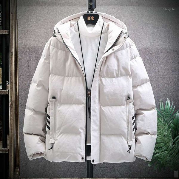

men's & parkas casual oversized mens down men winter cargo jacket coat hooded windproof hip hop streetwear white jackets1 6mkm, Black