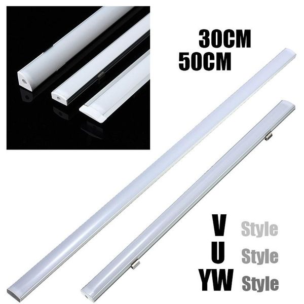 

5/10set 30/45/50cm u/v/yw-style shaped led bar lights aluminum channel holder milk cover end up lighting strip light parts strips