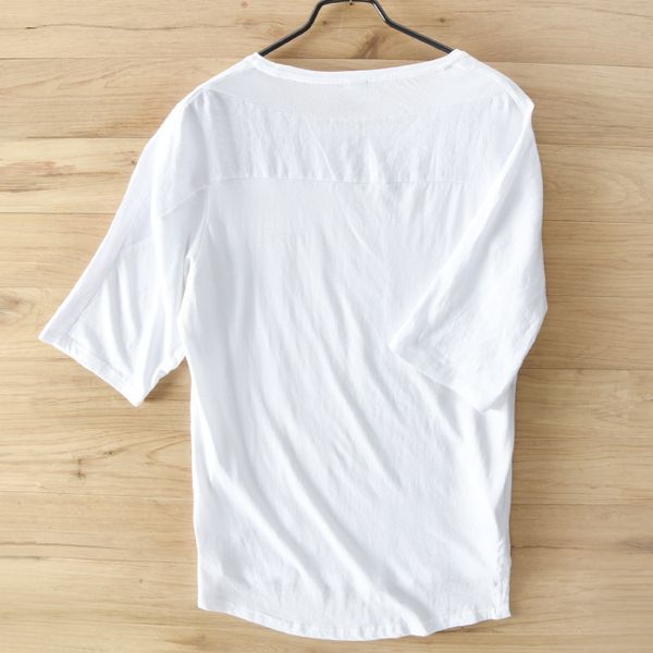 

brand summer fashion men japan style whale 2019 embroidery cotton linen short sleeve o-neck t-shirt male casua, White;black