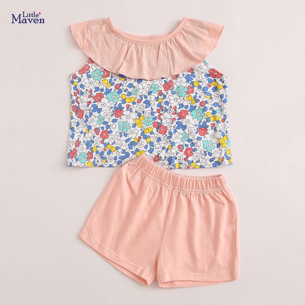

little maven summer new children suit style sleeveless girl cotton, White