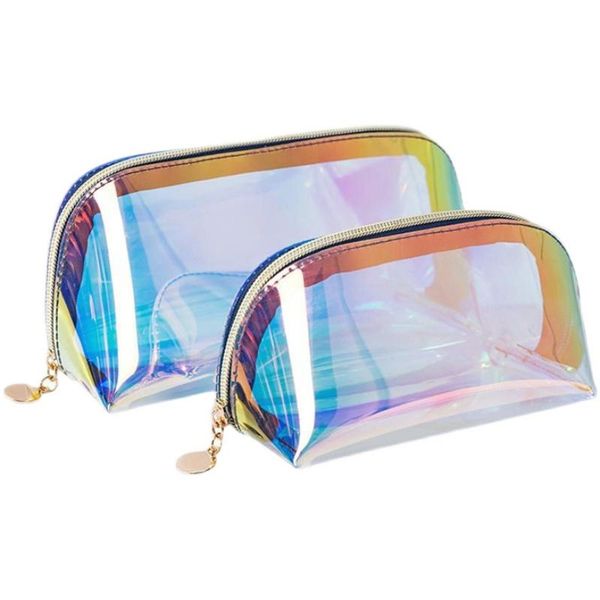 

laser cosmetic bag waterproof transparent portable large capacity wash colorful storage bags & cases