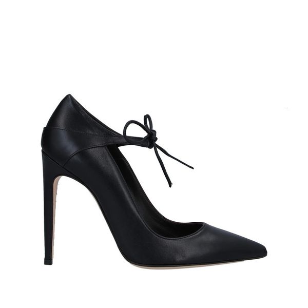 

shoe only black yellow blue ribbon above pointed to the pumps ladies dressed in women's shoes stiletto designer high heels more size46